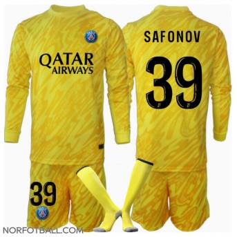 Billige Fotballdrakt Paris Saint-Germain Matvei Safonov #39 Keeper Replika Tredjedraktsett Barn 2024-25 Langermet (med bukser)